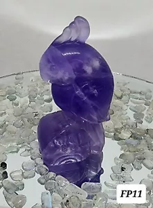 Purple Flourite Hand Carved Parrot, Cockatoo, Bird Natural Gemstone - Picture 1 of 7
