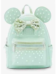 Loungefly Disney Minnie Mouse Pearl Ears Mini Backpack - New - Picture 1 of 4