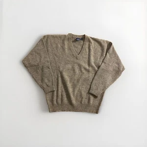 Nordstrom 100% Lambs Wool Sweater Men’s Large V-Neck Light Brown Hong Kong - Picture 1 of 11