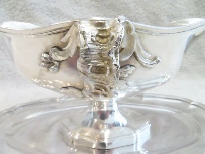 Precioso bote salsa plata 950 francés principios del siglo XX rococó st 638 g Foto 1 de 4