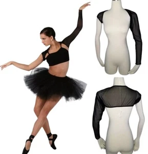 Abstract SHRUG BLACK Adult Large Dance Costume Sheer Bolero Cardigan Ballet New - Picture 1 of 5