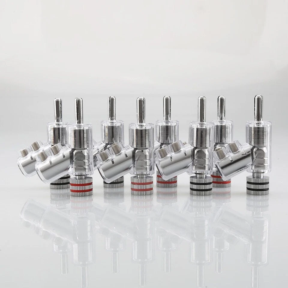 Hi-End Rhodium Plated Locking Speaker Cable Banana Plug CONNECTOR Terminal - Image 1 of 4