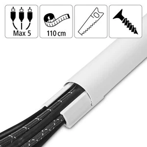 Hama Alu Kabel Wand Socken Fußbodenkanal halbrund und zuschneidbar 110x3,3x1,8cm - Bild 1 von 7
