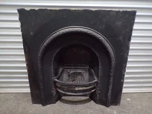 Victorian Arched Black Cast Iron Insert 960mm wide, wk - Picture 1 of 6