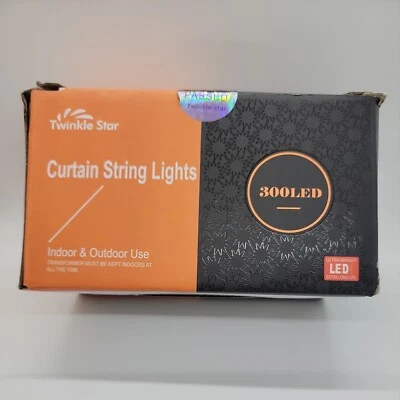 Twinkle Star 300 LED Window Curtain String Light Outdoor Indoor Wall Decorations - Image 1 of 3