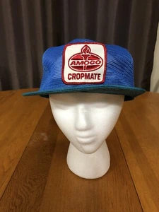 Vintage Amoco Cropmate Mesh Patch Trucker Hat Snapback Farming Gas & Oil Rare - Picture 1 of 10