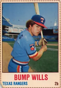 Tarjeta de anfitriona Bump Wills 1979 21 Rangers corte a mano - Imagen 1 de 2