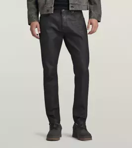 G-STAR RAW Mens Pintt Revend Skinny Stretch Black jeans 36 x 30 RRP $229 - Picture 1 of 7