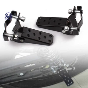 Universal Fit Black Motorcycle Passenger Foot Peg Rear Pedal Footrest 25-28mm - Picture 1 of 8