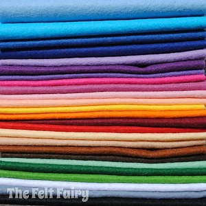 Wool Mix 9 inch Felt Square x 25 Starter Rainbow Pack - Soft Craft Felt - Picture 1 of 2