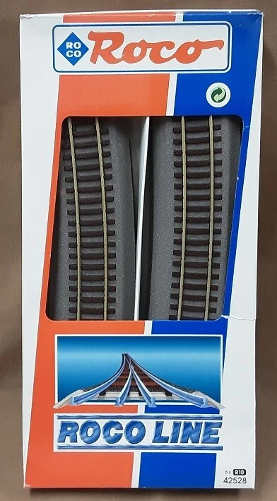 6 pack  Roco HO Curved Tracks with Roadbed R10 #42528 - Image 1 of 1
