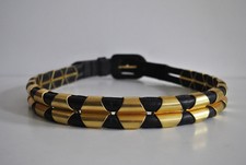 Gold Plated & Black Leather True Vintage Chain Belt 85