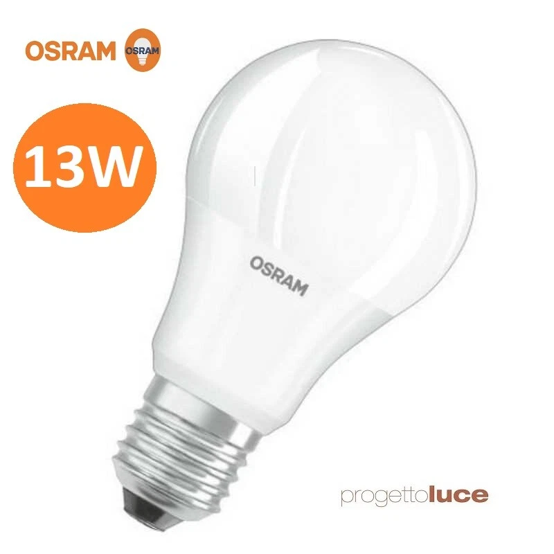 LAMPADINA LED OSRAM E27 13W BULB GOCCIA A60 LUCE FREDDA 6500K - Immagine 1 di 1