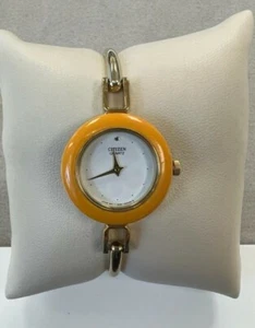 Citizen 6920-S49674 Women's Watch Yellow Bezel / Gold Plated Bangle Bracelet - Picture 1 of 8