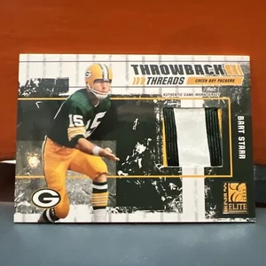 2003 Donruss Elite Throwback Threads Bart Starr 3 Color Packers Patch - Bild 1 von 3