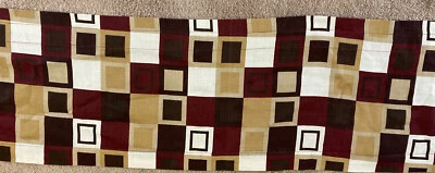 Cuadrados Geométricos VALANCE 15" X 60" Marrón y Tostado Borgoña de Essential Home  Foto 1 de 4
