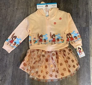 Disney MOANA Girls 3-piece Tutu Set Size 4T Skirt Hoodie Sweatshirt & Skirt NWT - Picture 1 of 5