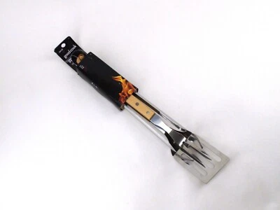 Good Cook BBQ Tool Set: Fork, Turner & Tongs Stainless Steel Wood Handle - Image 1 of 4