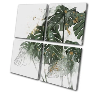 Botanical Painting  Leaf Leaves Floral MULTI CANVAS WALL ART Picture Print - Picture 1 of 1