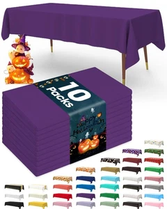 Plastic Table Cloth Disposable 10 Pack, 54 x 108 Inch Table Cloths, Halloween... - Picture 1 of 9