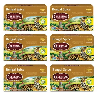 Té de hierbas con especias de Bengala Celestial Seasonings, sin cafeína, 20 Tea Ba Foto 1 de 4