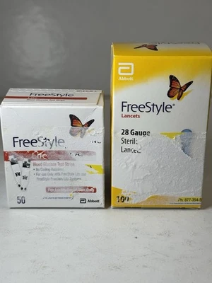 Lancetas Freestyle calibre 28 estériles 100 08/2028 y tiras reactivas Lite 50 04/2025 Foto 1 de 4