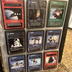 Carte collezionabili Star Wars 1996 CCG in raccoglitore carte bordo nero mai giocate lotto G - Foto 1 di 22