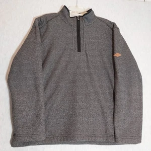 Orvis Men XL Fully Fleece Lined 1/4 Zip Pullover Sweater Gray 2 Pockets - Picture 1 of 8
