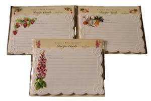 Carol's Rose Garden Recipe Cards Lot Watering Can Pink Foxglove Embossed Die-cut - Picture 1 of 7
