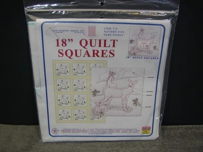 NEW PACK OF 6 JACK DEMPSEY 18" X 18" QUILT SQUARES DEER FAMILY #199 - Image 1 of 4