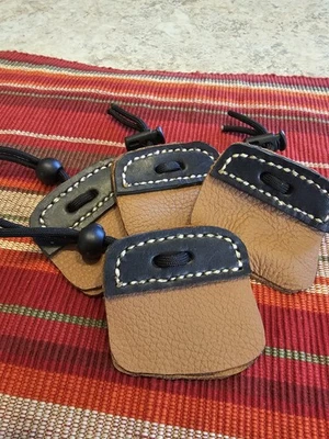 Three Under Moose Leather Shooting Tabs-Handcrafted - Image 1 of 3