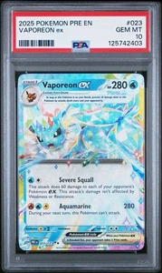 2025 Pokemon Vaporeon EX 023/131 Prismatic Evolutions PSA 10 💎 - Picture 1 of 3