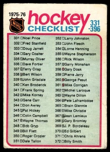 Lista de verificación de hockey OPC 1975-76 O-Pee-Chee vintage 331-396 marcado #267 - Imagen 1 de 2