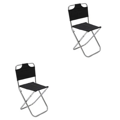  2 Pieces Angel Stuhl Hocker Camping Faltbar Tragbarer Klapphocker - Bild 1 von 4