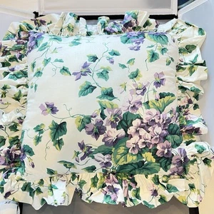 Waverly Throw Pillow SWEET VIOLETS Garden Room Target Ruffle Flange 20 x 20” - Picture 1 of 2
