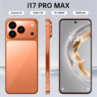 NEW i17 Pro Max 7.3-inch 16+1TB 8000mAh 5G Android Phone Global Unlock Dual SIM - Image 1 of 4