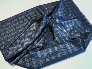 2 yards Black striped taffeta fabric lot for dolls, costumes, women's skirts - Picture 1 of 1