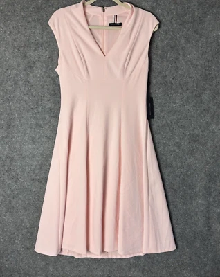 NEW Tommy Hilfiger Dress Women's 6 Pink Fit & Flare Below the Knee Sleeveless - Image 1 of 4