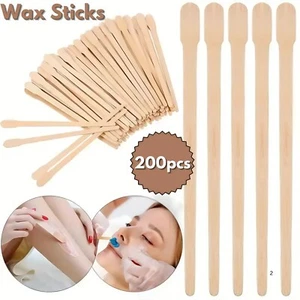 200x Extra Kleine 3,5" Holz Wachsstäbchen Spatel Augenbrauen Lippen Haar Applikator - Bild 1 von 10
