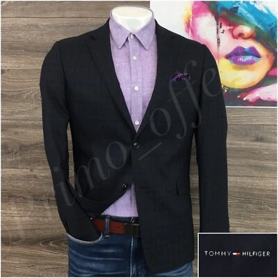 Tommy Hilfiger Hombres Blazer Abrigo Deportivo Dos Botones Chaqueta Informal 40R Trajes de Lana Foto 1 de 4