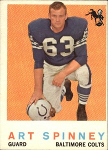 1959 Topps  Baltimore Colts Football Card #171 Art Spinney - EX