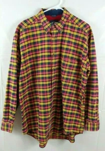 Vintage Woods & Gray Herren Hemd große Knopfleiste Langarm Baumwolle bunt kariert - Bild 1 von 4