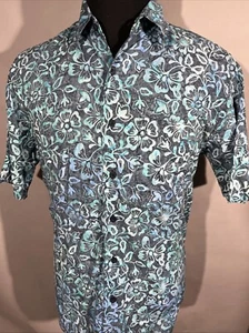 Pete Huntington Hawaiian Shirt Mens M Bali Floral Batik Pocket Colorful Preppy - Picture 1 of 7