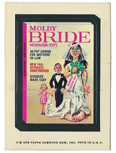 1975 Topps Wacky Packages 14a serie 14 MOLDY BRIDE MAGAZINE retro bianco ex+ - Foto 1 di 1
