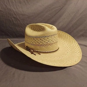 Justin Bent Rail Cody James Straw Cowboy Hat Size: 56/7 - Picture 1 of 12