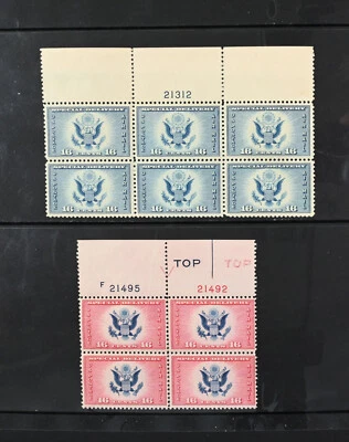 USA Scott # CE1 CE2 Plate Block of 4 & 6 VF OG NH 16c Air Mail Stamps Cat $36 - Image 1 of 2