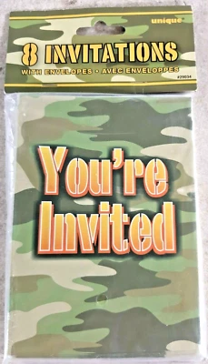NEW Invitations Unique Brand Camo Invitations 8 Count  - Image 1 of 3