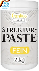 Creative Deco Strukturpaste Feinkörnig 2 Kg | Weiße Spachtelmasse Für Acrylmaler - Bild 1 von 12