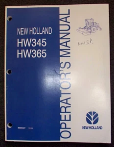 New Holland Operator's Manual Speed Windrower HW345 HW365 10/04 86628427 - Picture 1 of 1