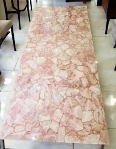 60"x30" Pink Rose Quartz Stone Center Dining Table Handmade Crystal Healing Deco - Picture 1 of 8